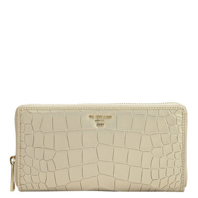 Croco Leather Ladies Wallet - Gold