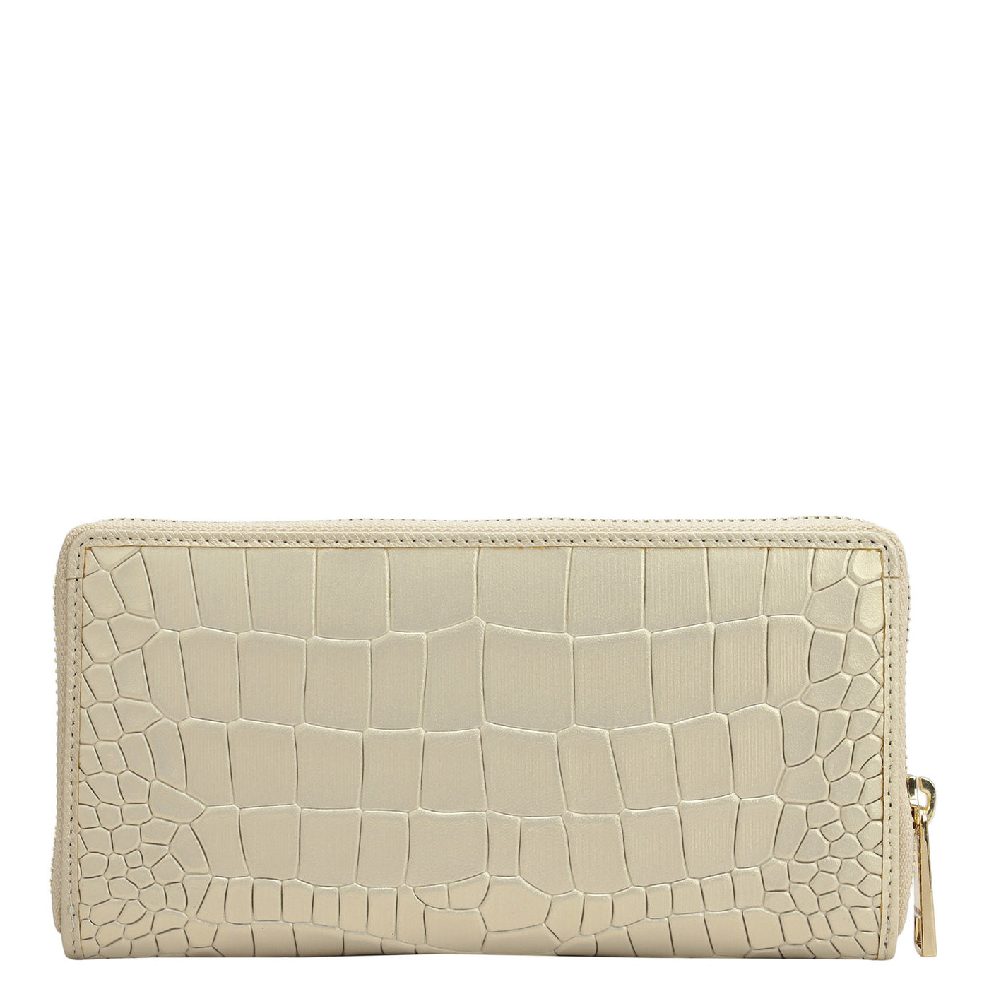 Croco Leather Ladies Wallet - Gold