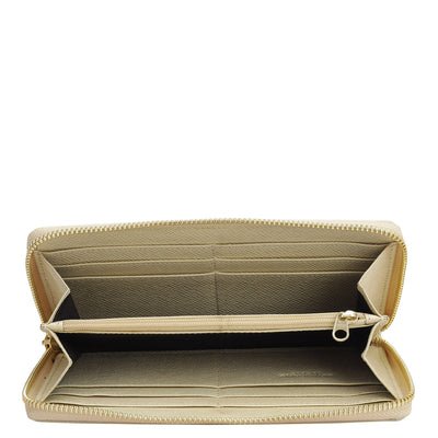 Croco Leather Ladies Wallet - Gold