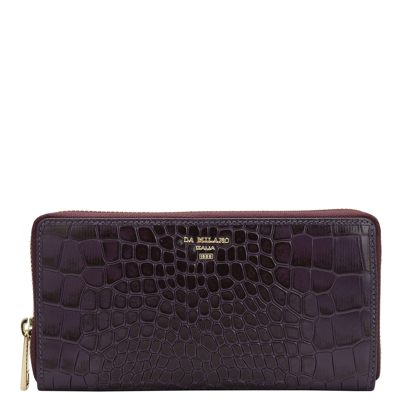 Croco Leather Ladies Wallet - Grapevine