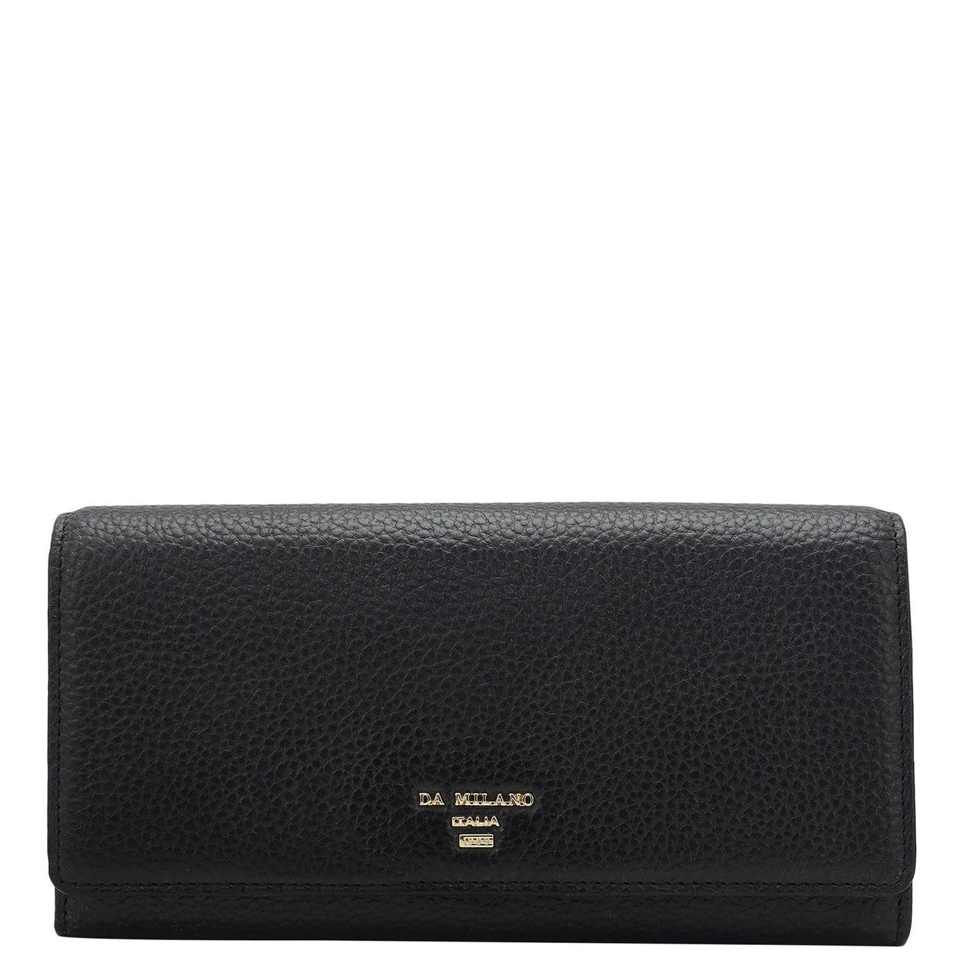 Wax Leather Ladies Wallet - Black