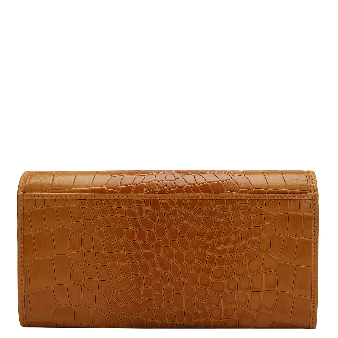 Croco Leather Ladies Wallet - Flame