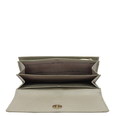 Wax Leather Ladies Wallet - Khaki