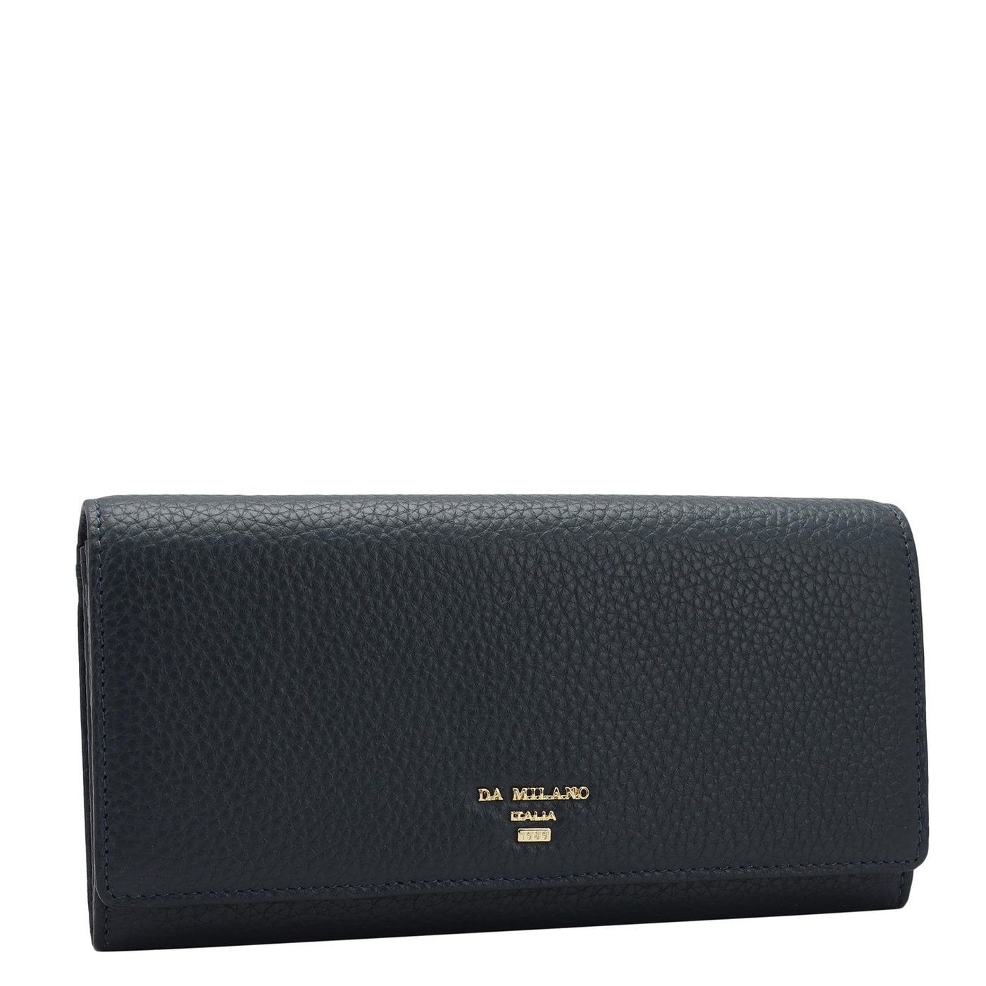 Wax Leather Ladies Wallet - Navy