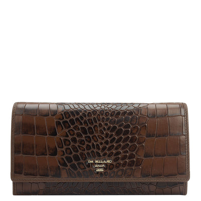 Croco Leather Ladies Wallet - Date