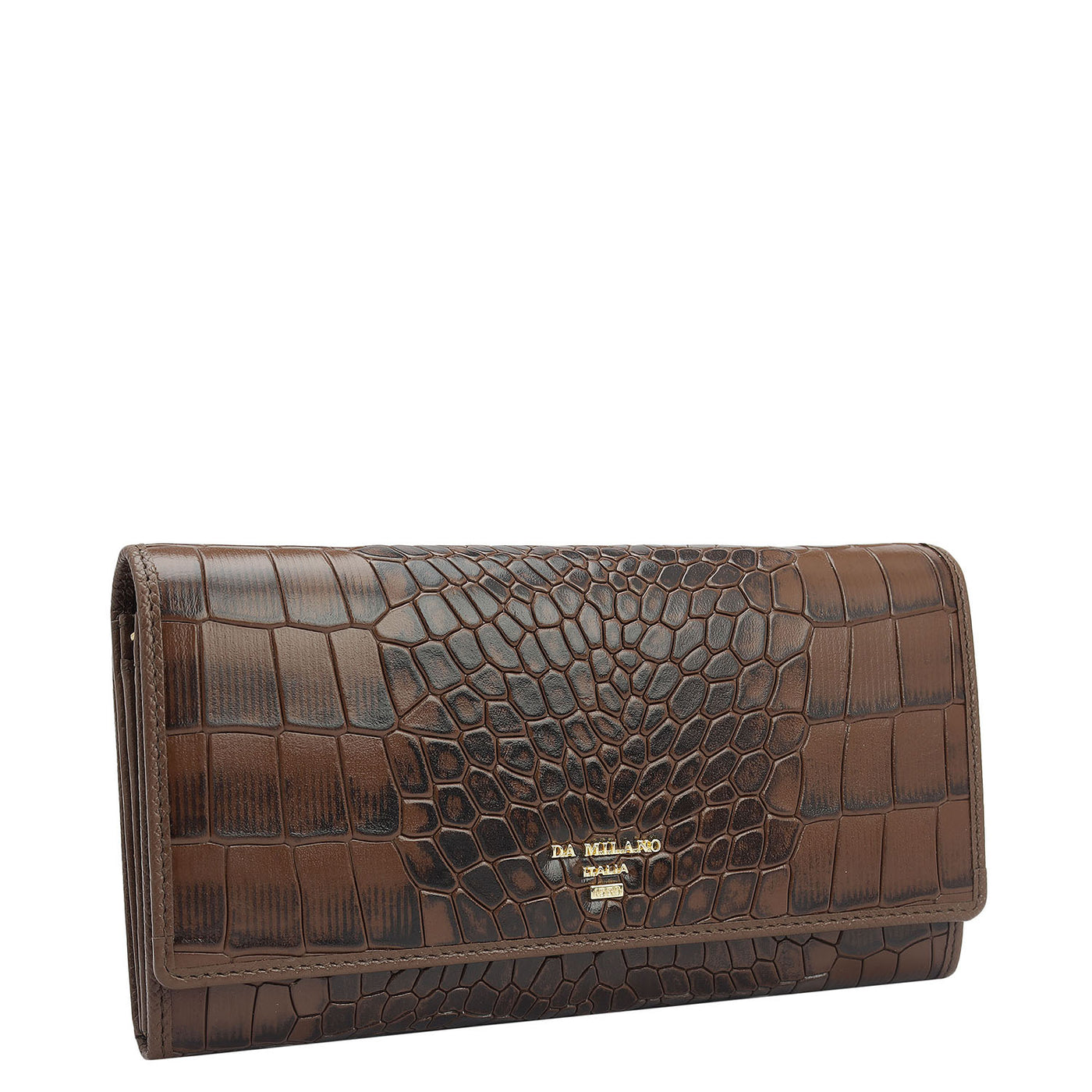 Croco Leather Ladies Wallet - Date