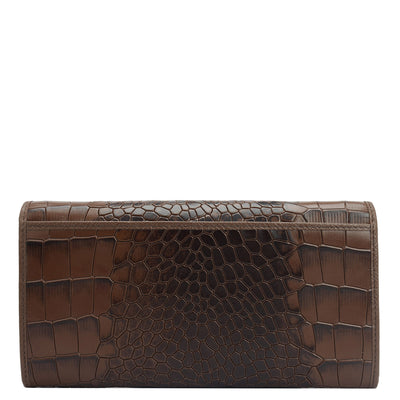 Croco Leather Ladies Wallet - Date