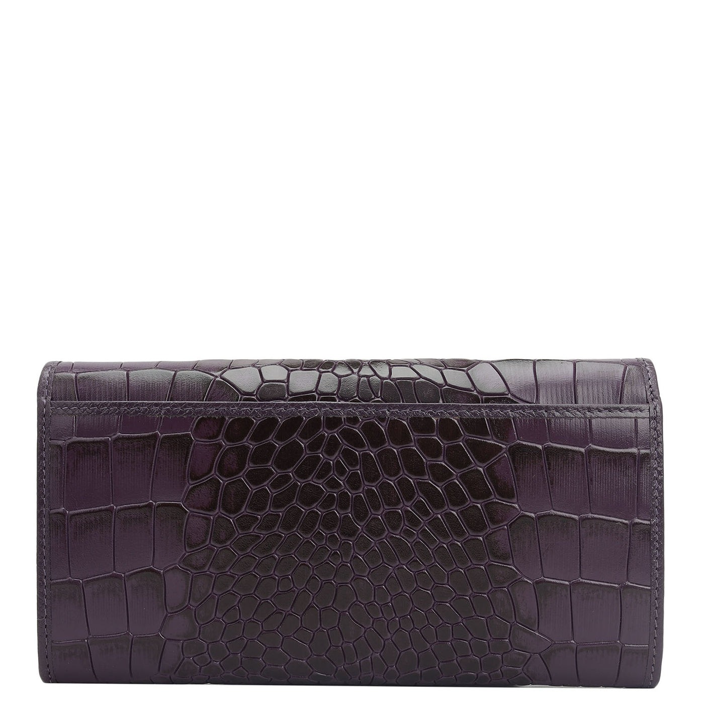 Croco Leather Ladies Wallet - Grapevine