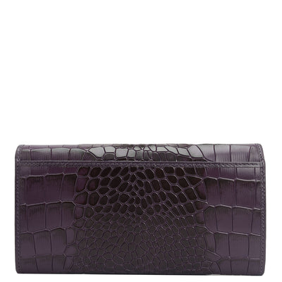 Croco Leather Ladies Wallet - Grapevine