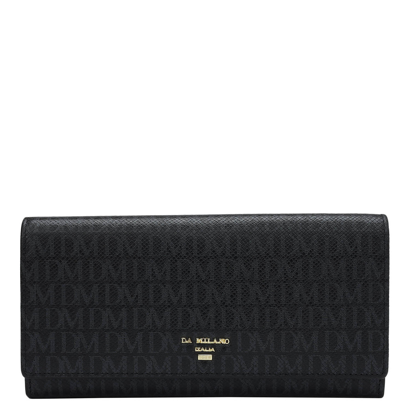 Monogram Leather Ladies Wallet - Black