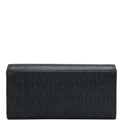 Monogram Leather Ladies Wallet - Black