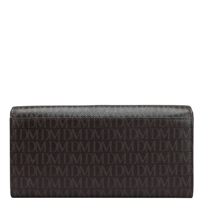 Monogram Leather Ladies Wallet - Chocolate