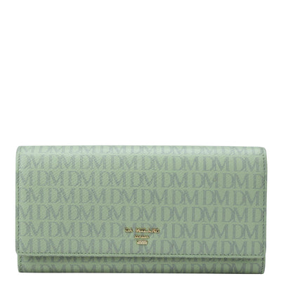 Monogram Leather Ladies Wallet - Mint