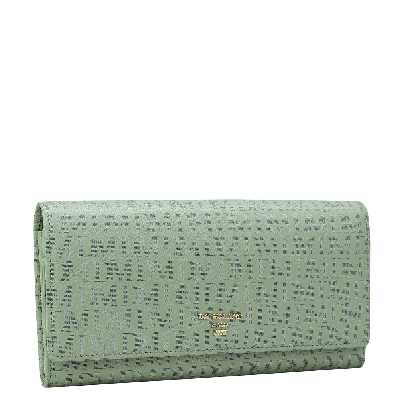 Monogram Leather Ladies Wallet - Mint