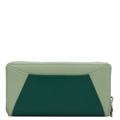 Franzy Leather Ladies Wallet - Emerald Green & Mint