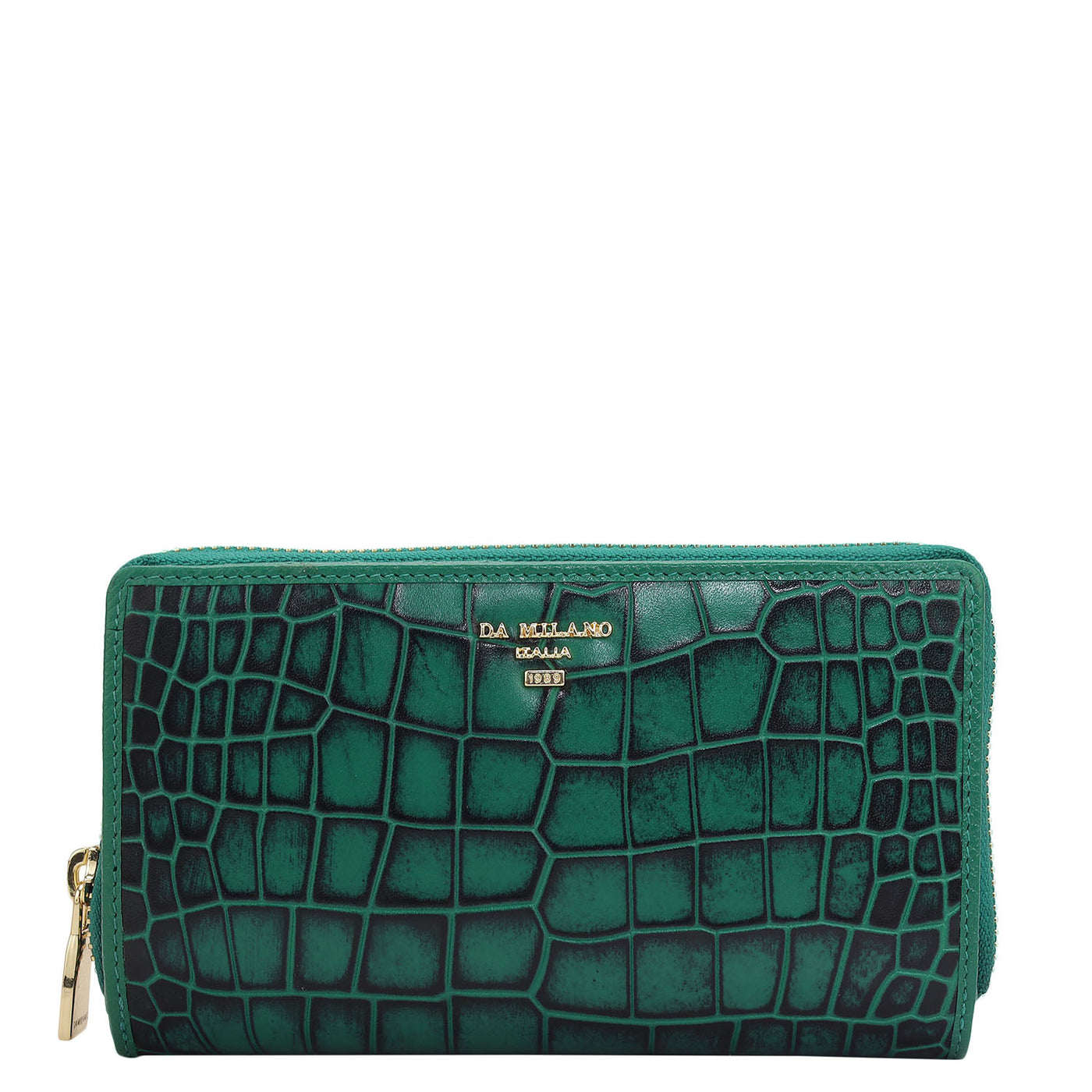 Croco Leather Ladies Wallet - Green