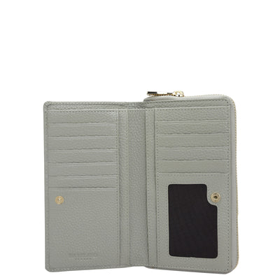 Wax Leather Ladies Wallet - Khaki