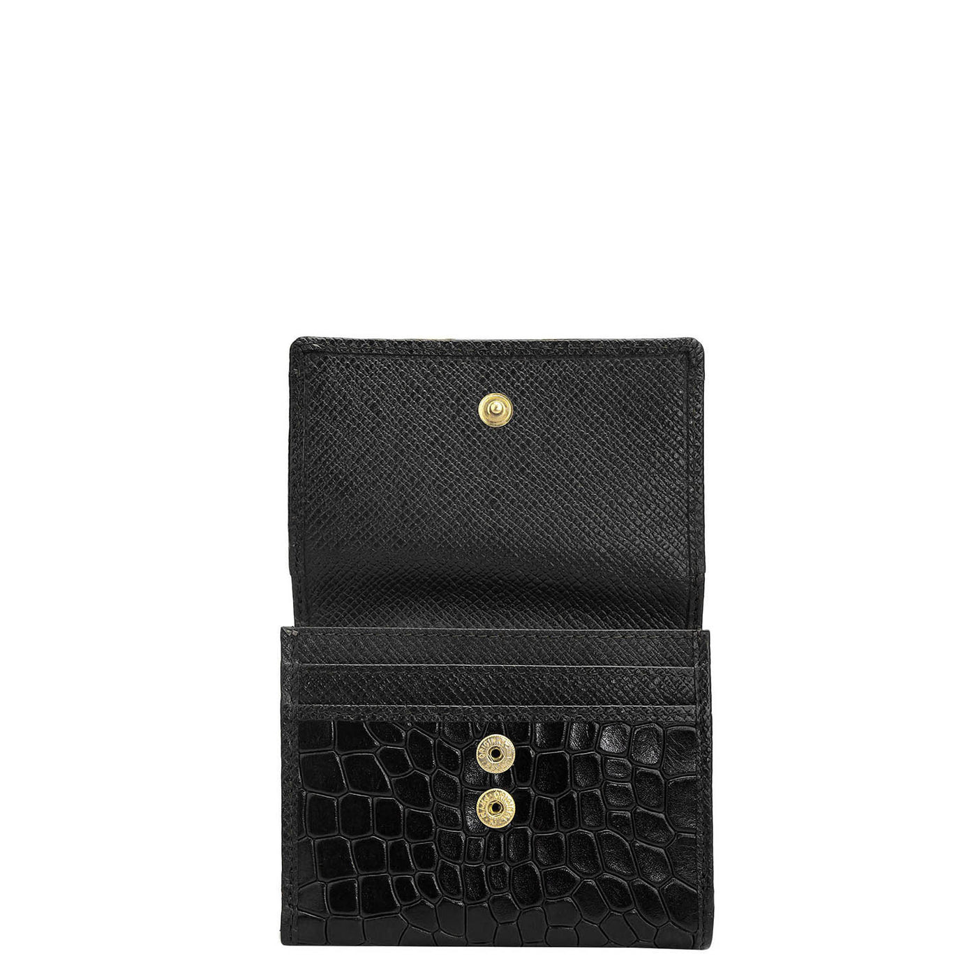 Croco Leather Ladies Wallet - Black