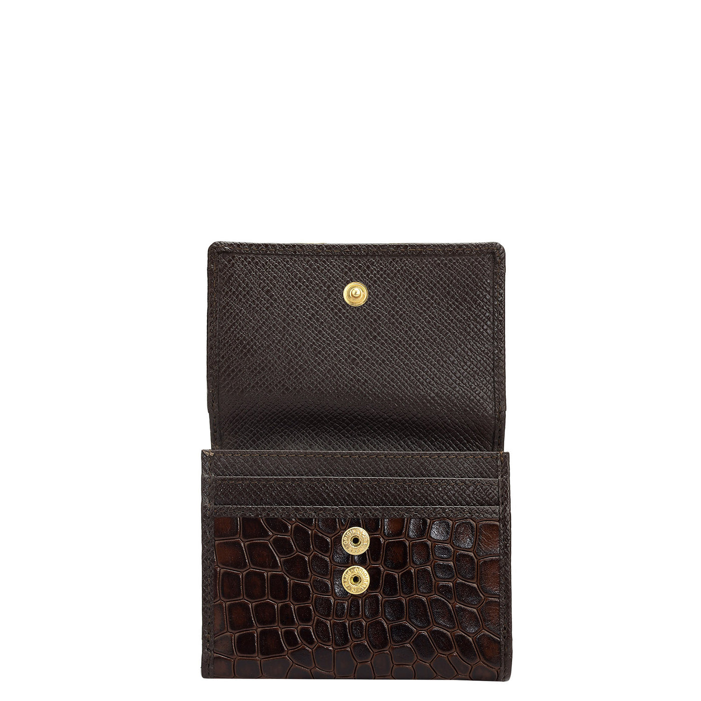 Croco Leather Ladies Wallet - Brown