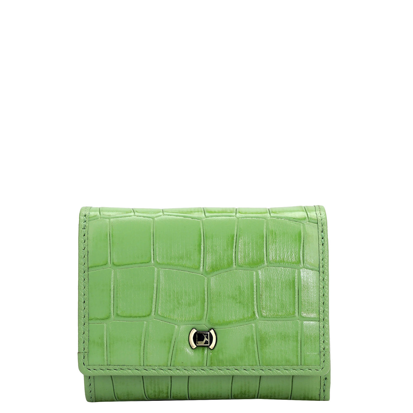 Croco Leather Ladies Wallet - Kiwi