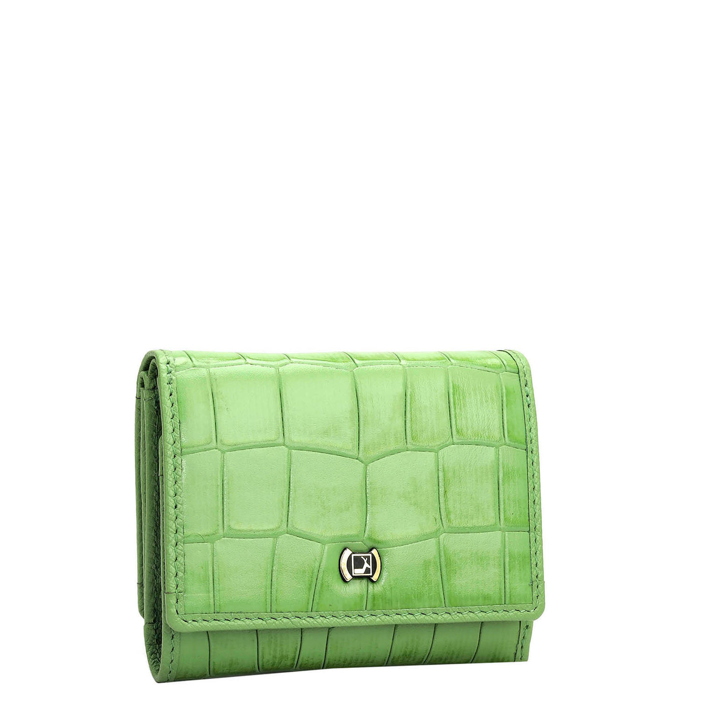 Croco Leather Ladies Wallet - Kiwi