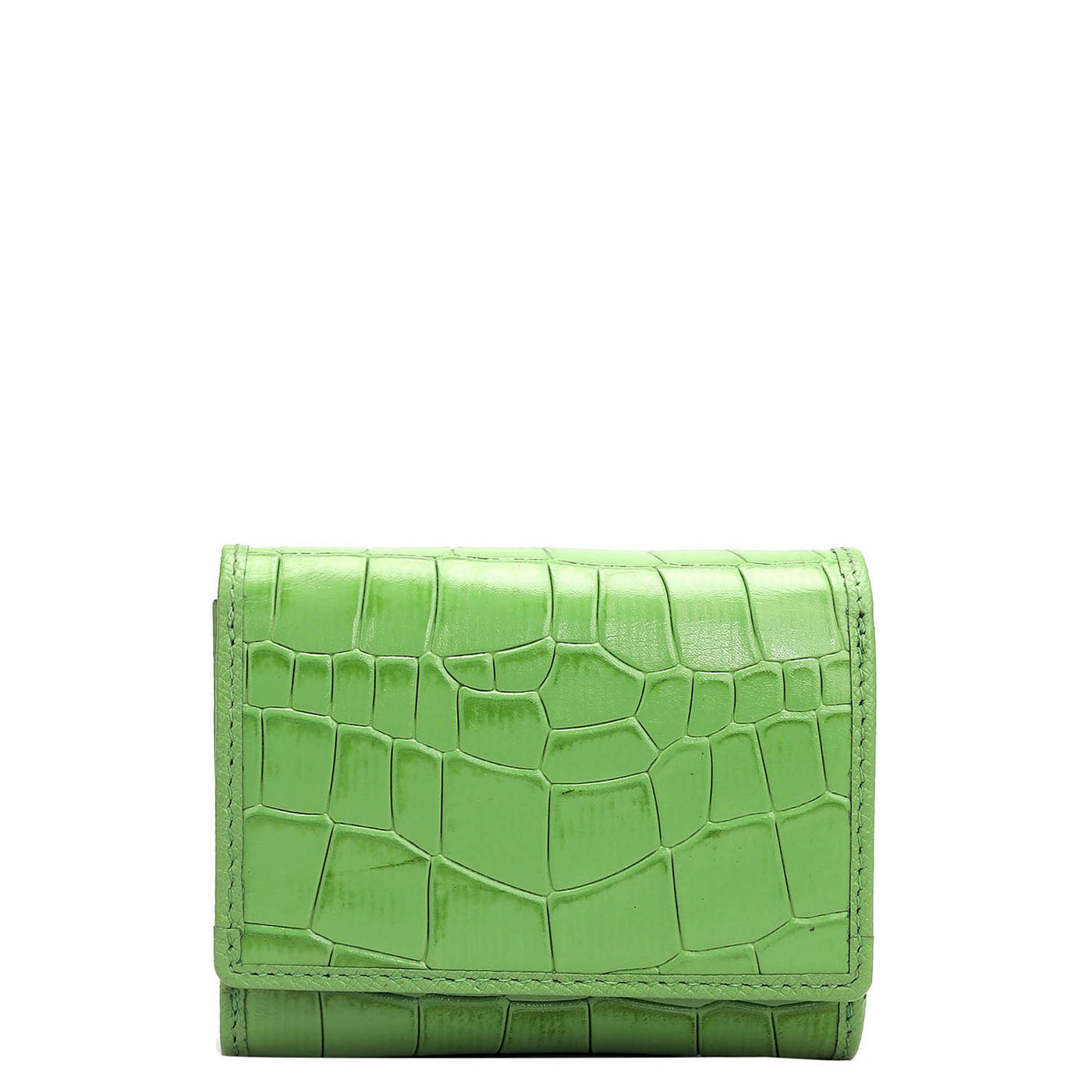 Croco Leather Ladies Wallet - Kiwi