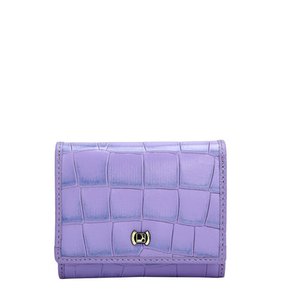 Croco Leather Ladies Wallet - Purple