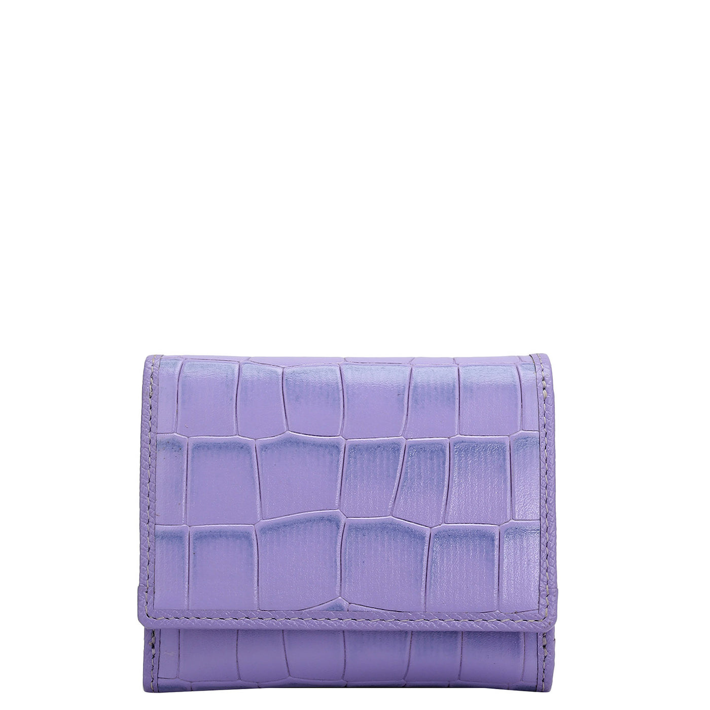 Croco Leather Ladies Wallet Purple Da Milano