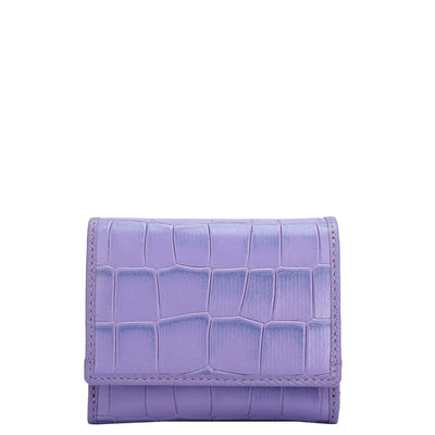 Croco Leather Ladies Wallet - Purple