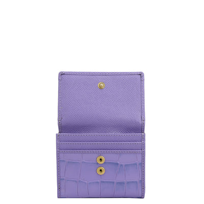 Croco Leather Ladies Wallet - Purple