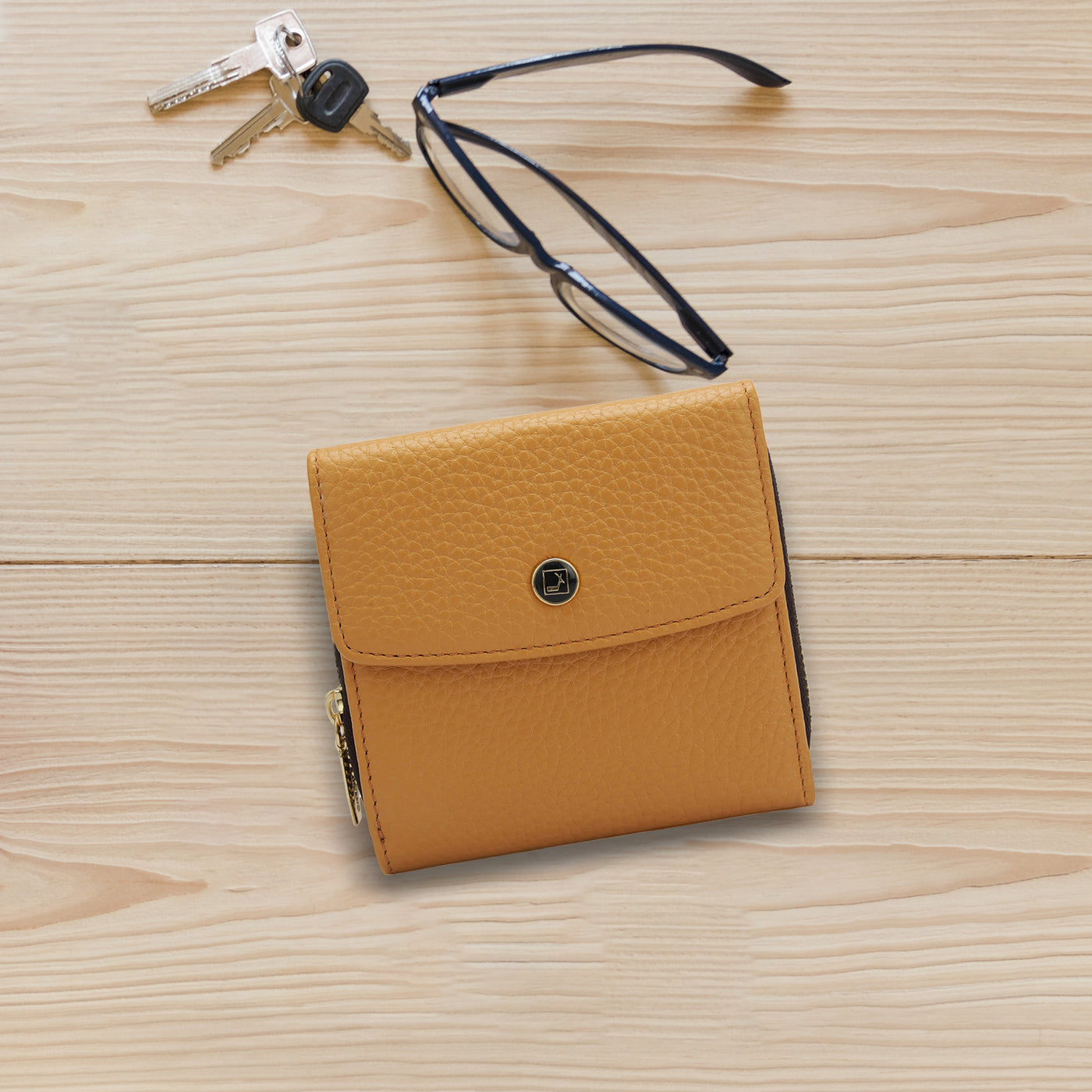 Wax Leather Ladies Wallet - Apricot Crush