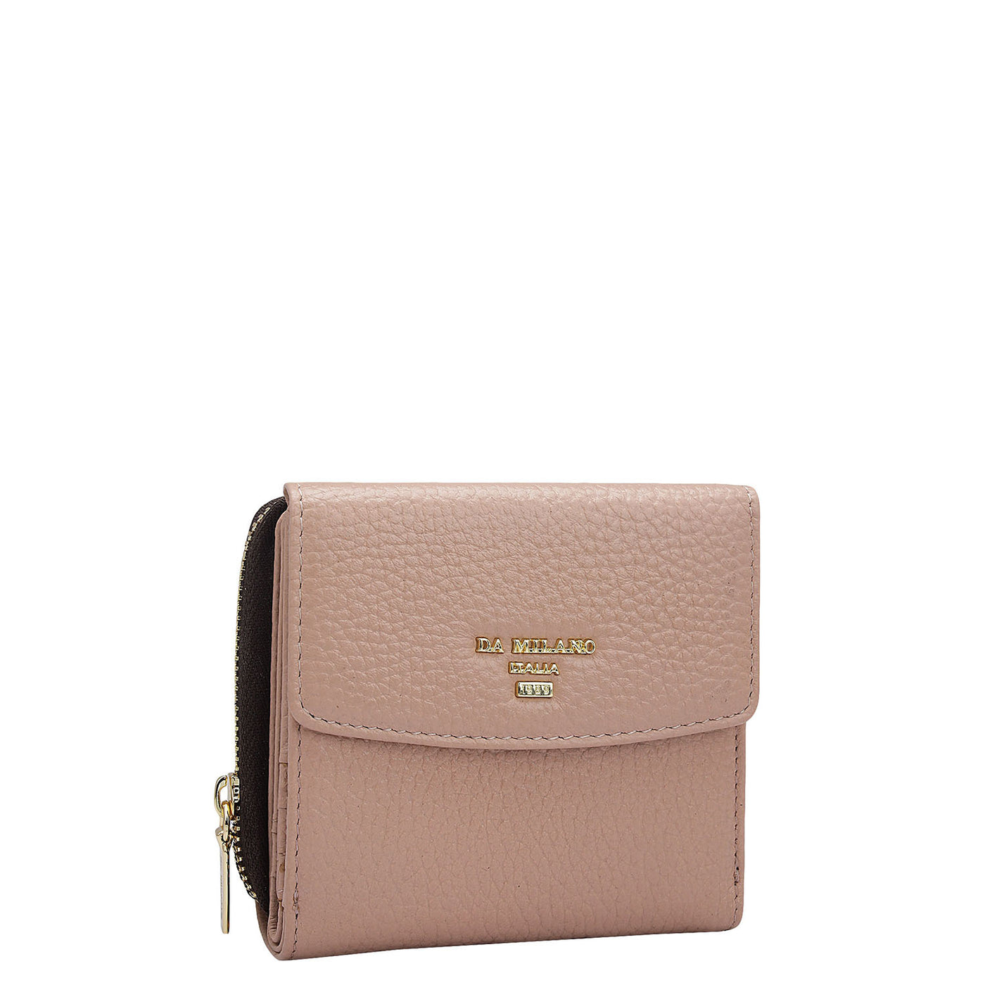 Wax Leather Ladies Wallet - Baby Pink