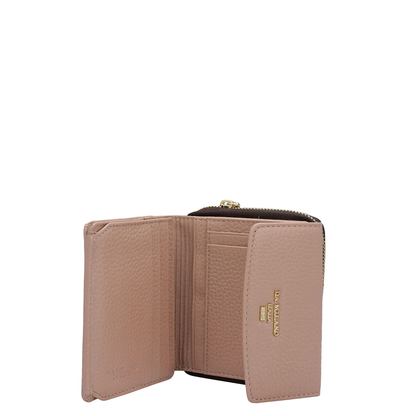 Wax Leather Ladies Wallet - Baby Pink