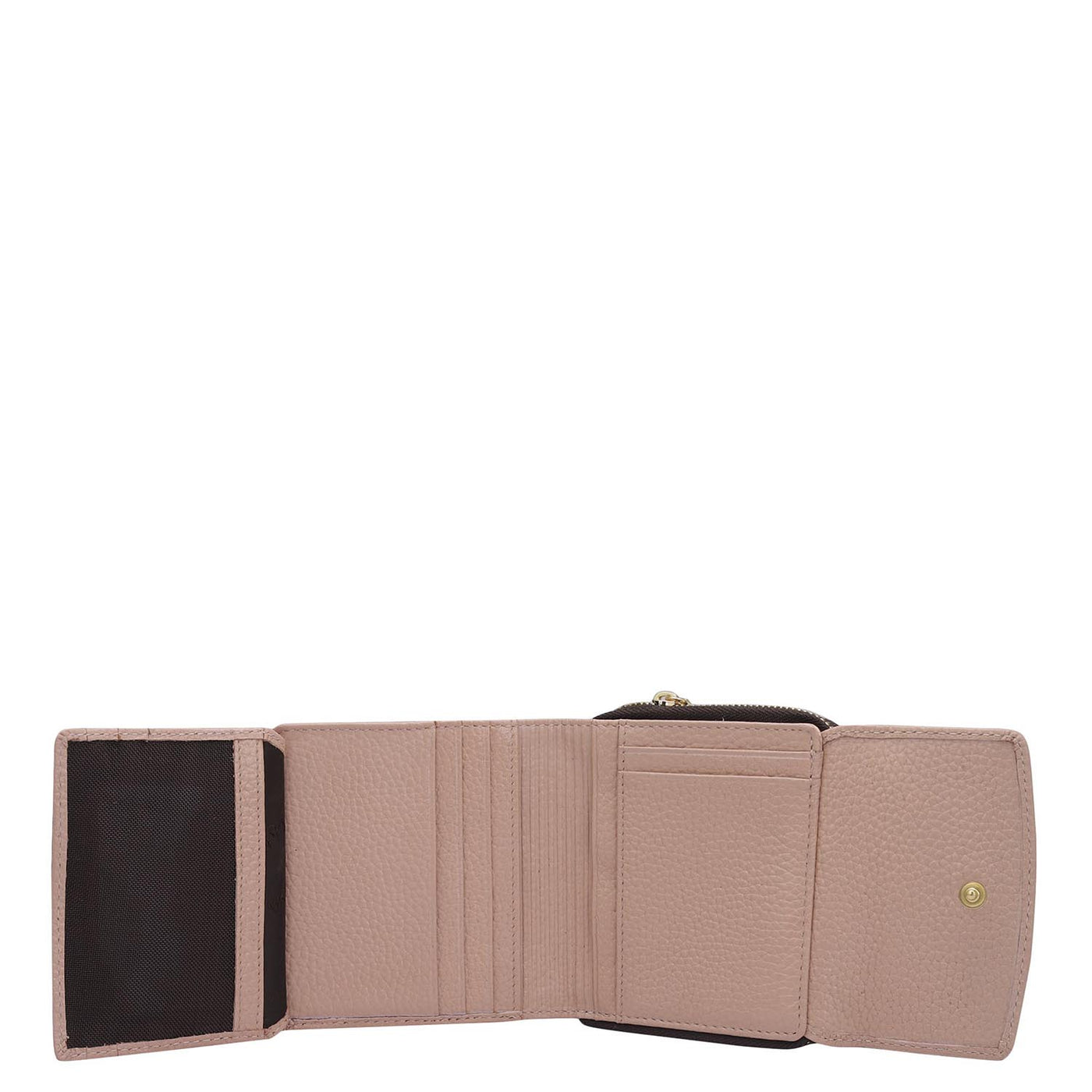 Wax Leather Ladies Wallet - Baby Pink