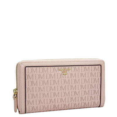 Monogram Leather Ladies Wallet - Blush