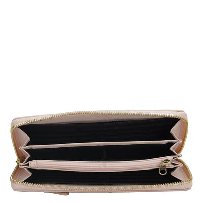 Monogram Leather Ladies Wallet - Blush