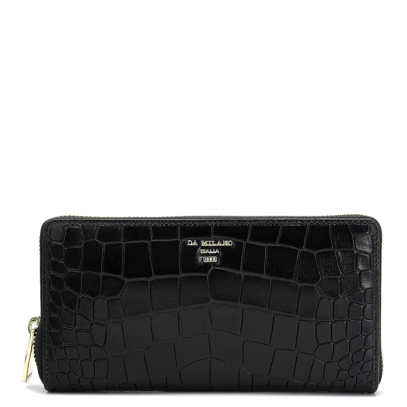 Croco Leather Ladies Wallet - Black