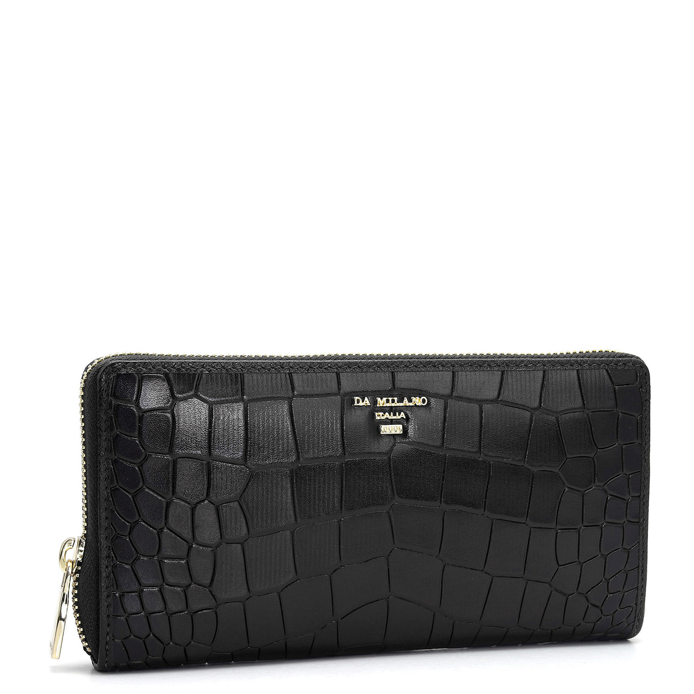 Croco Leather Ladies Wallet - Black