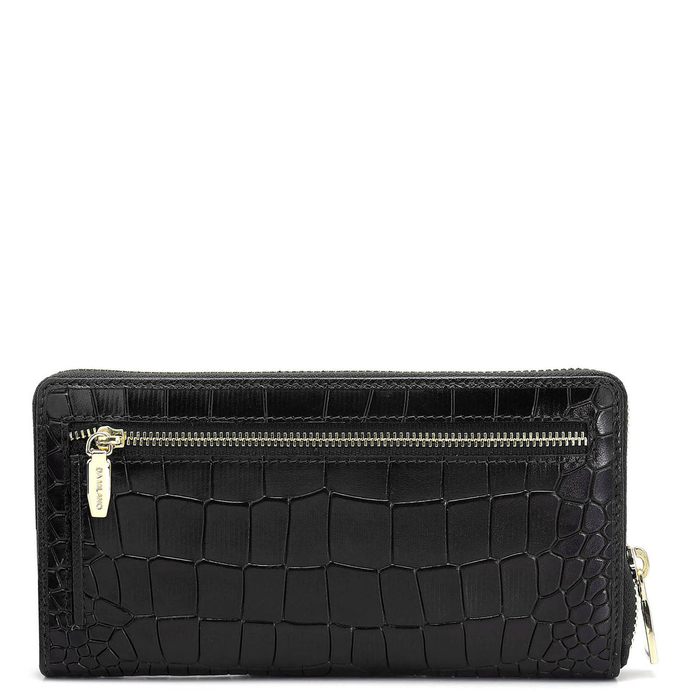 Croco Leather Ladies Wallet - Black