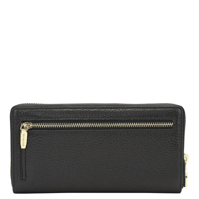 Wax Leather Ladies Wallet - Black