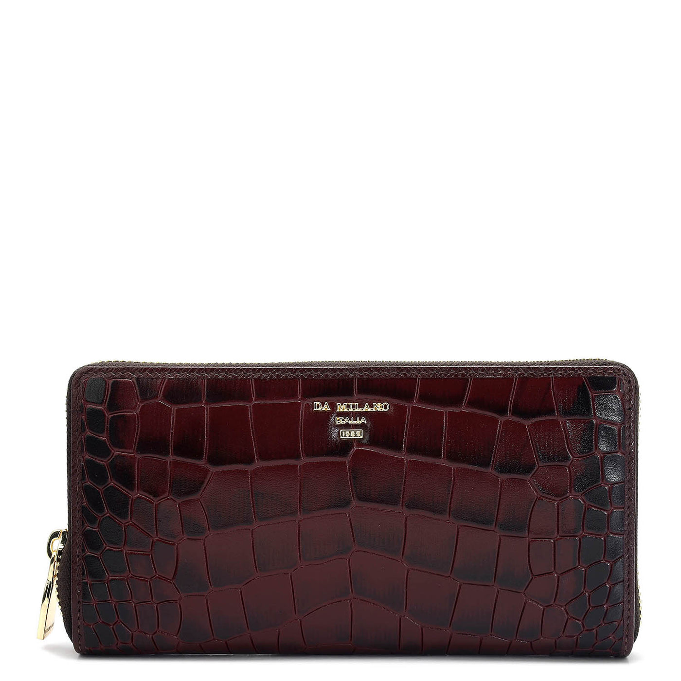 Croco Leather Ladies Wallet - Wine