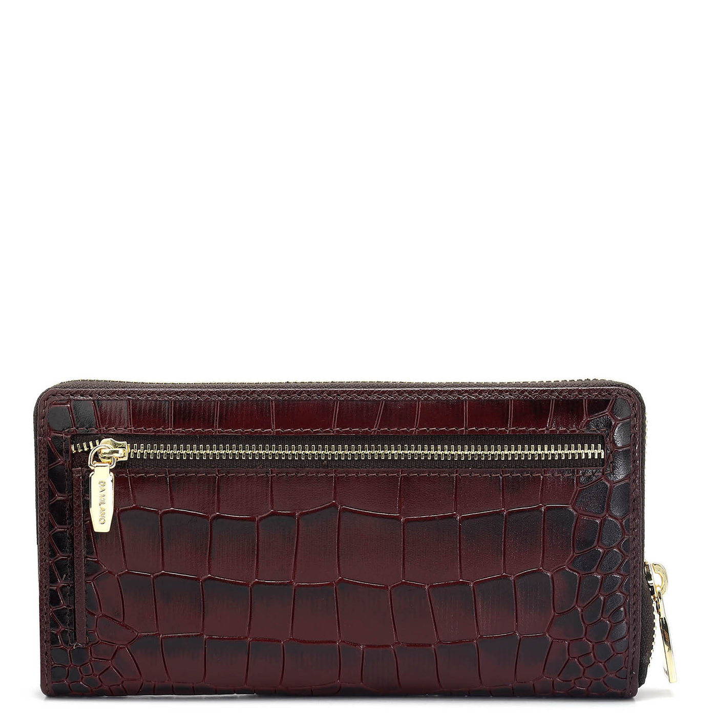 Croco Leather Ladies Wallet - Wine