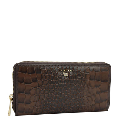 Croco Leather Ladies Wallet - Date