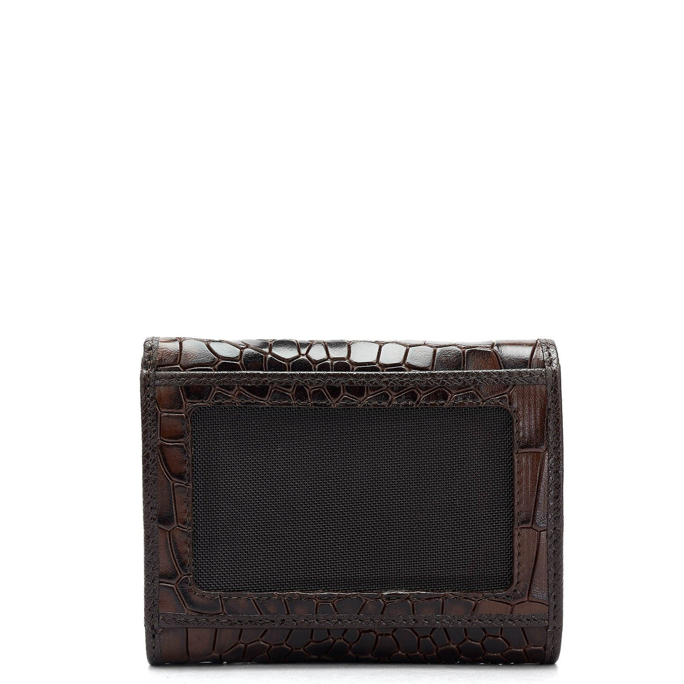 Croco Leather Ladies Wallet - Brown