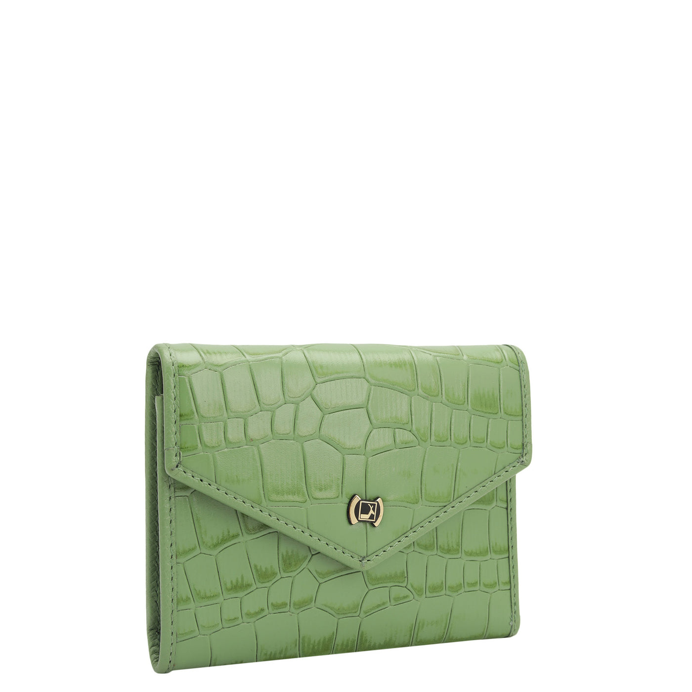 Croco Leather Ladies Wallet - Kiwi