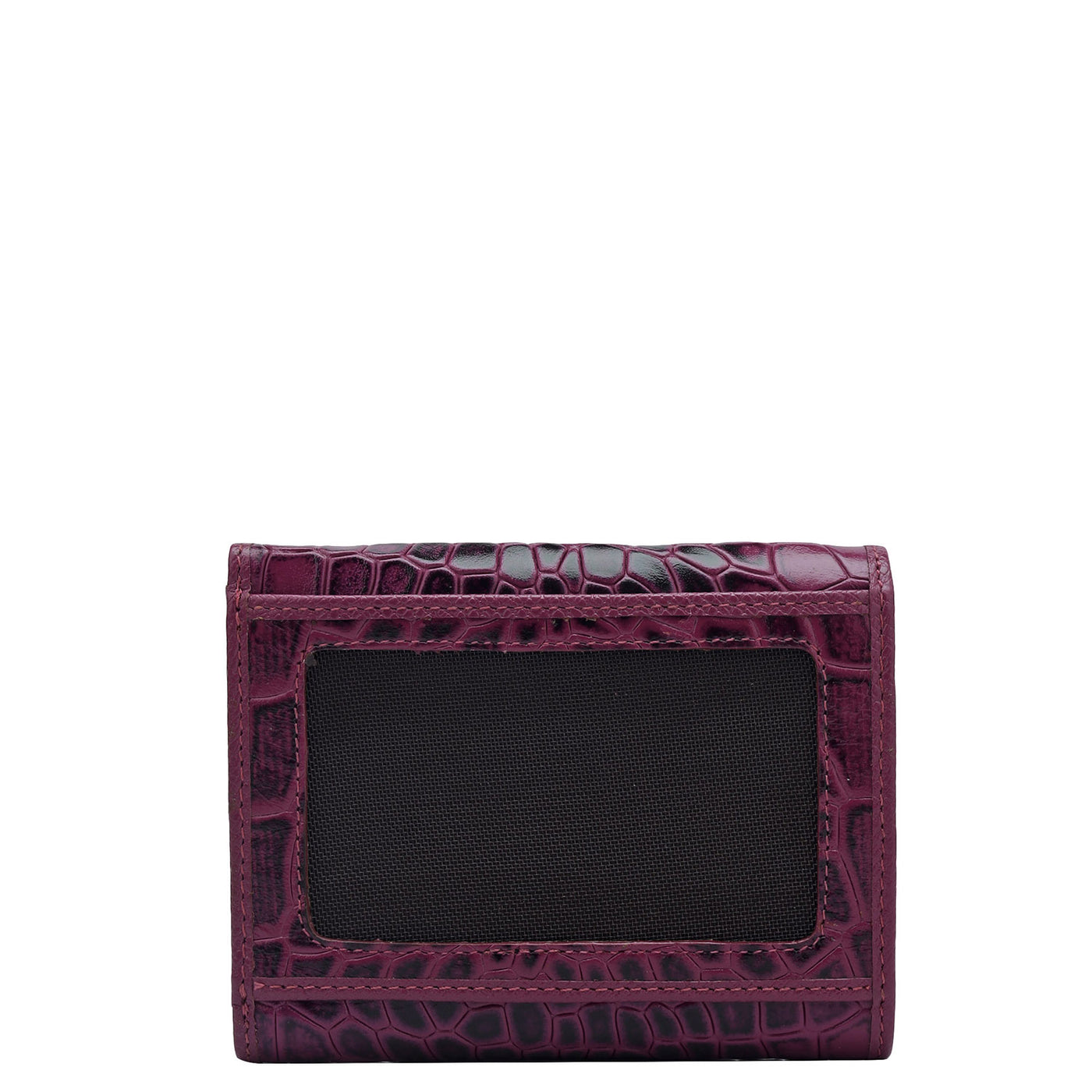 Croco Leather Ladies Wallet - Orchid