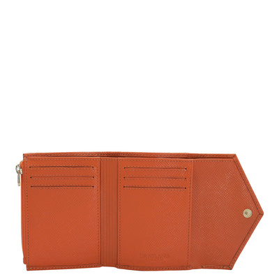 Croco Leather Ladies Wallet - Pumpkin