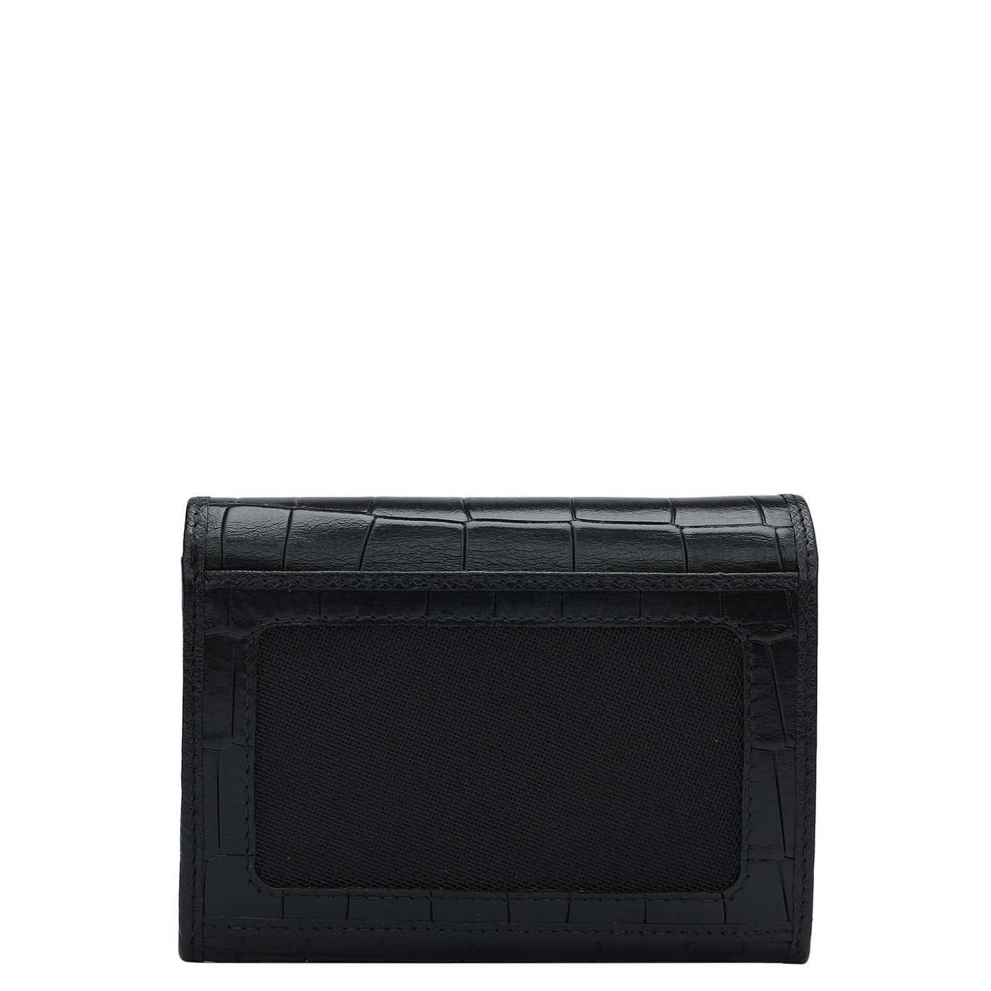 Croco Leather Ladies Wallet - Black