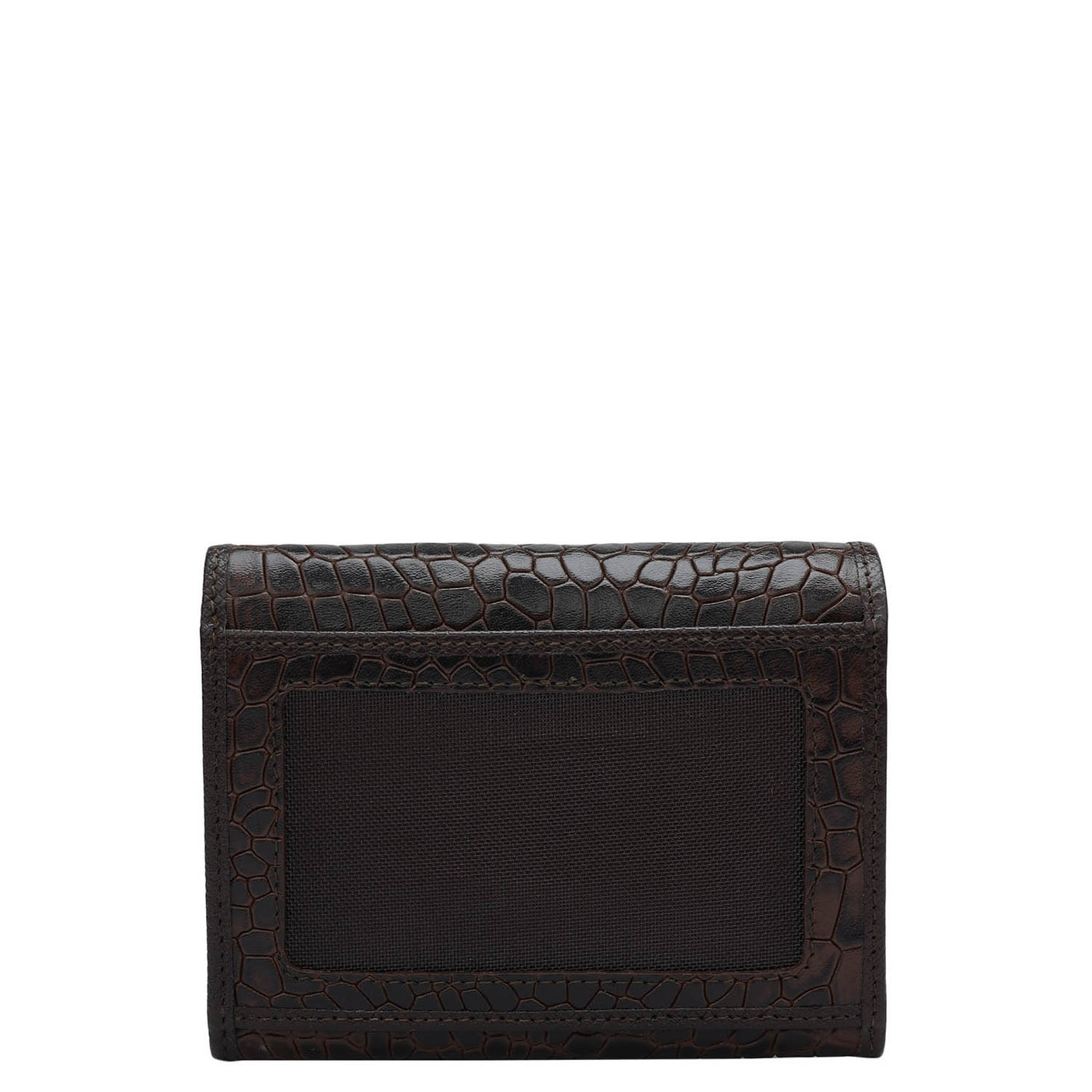 Croco Leather Ladies Wallet - Brown