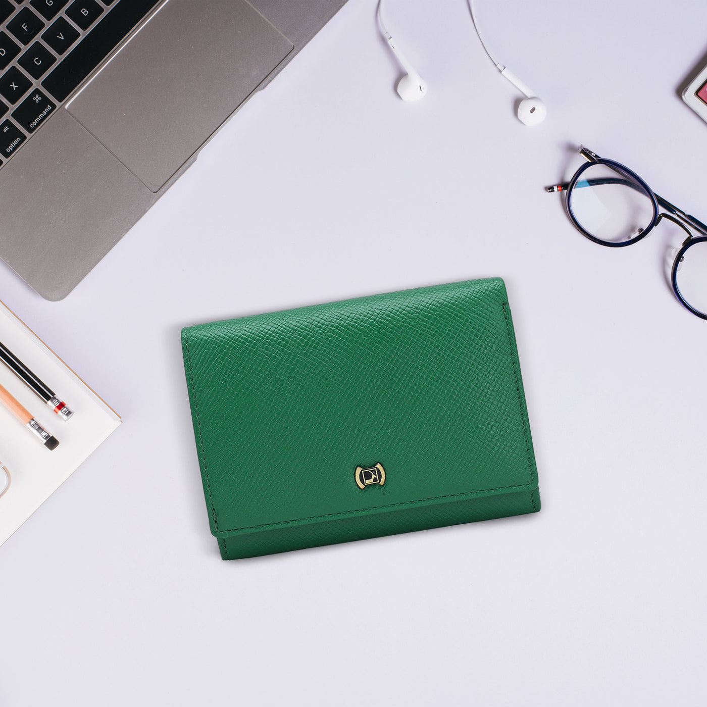 Franzy Leather Ladies Wallet - Emerald Green